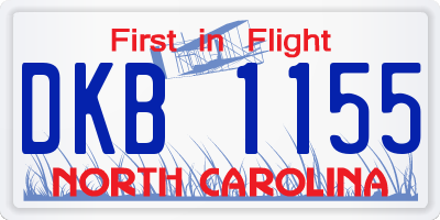 NC license plate DKB1155
