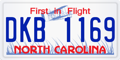 NC license plate DKB1169