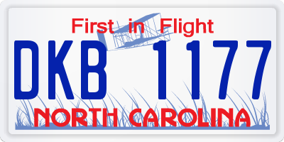 NC license plate DKB1177