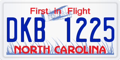 NC license plate DKB1225