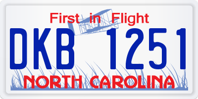 NC license plate DKB1251