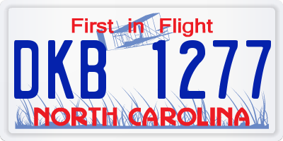NC license plate DKB1277