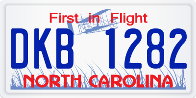 NC license plate DKB1282