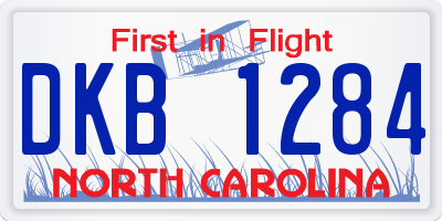NC license plate DKB1284