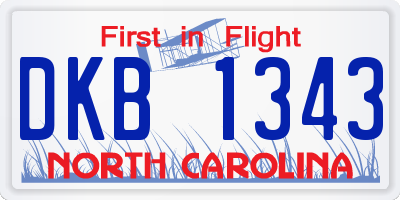 NC license plate DKB1343