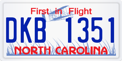 NC license plate DKB1351