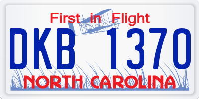 NC license plate DKB1370