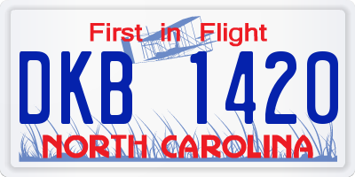 NC license plate DKB1420