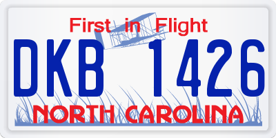 NC license plate DKB1426