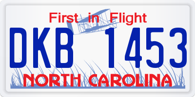 NC license plate DKB1453
