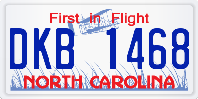 NC license plate DKB1468
