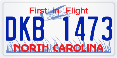 NC license plate DKB1473