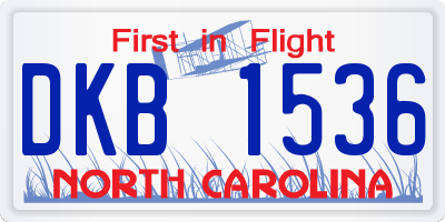 NC license plate DKB1536