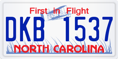 NC license plate DKB1537