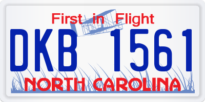 NC license plate DKB1561