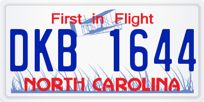 NC license plate DKB1644