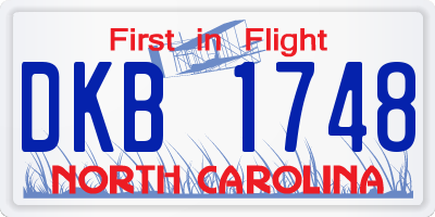 NC license plate DKB1748
