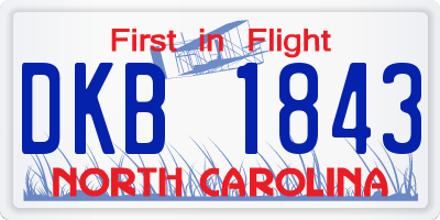 NC license plate DKB1843