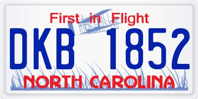 NC license plate DKB1852