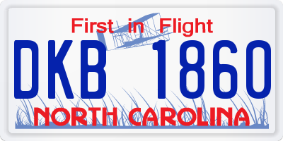 NC license plate DKB1860