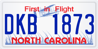 NC license plate DKB1873