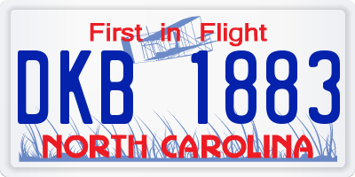NC license plate DKB1883