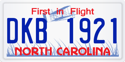 NC license plate DKB1921