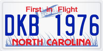 NC license plate DKB1976