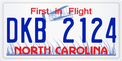 NC license plate DKB2124