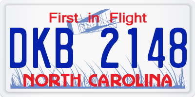 NC license plate DKB2148