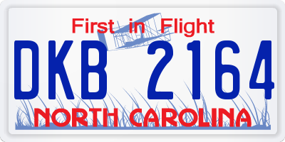NC license plate DKB2164