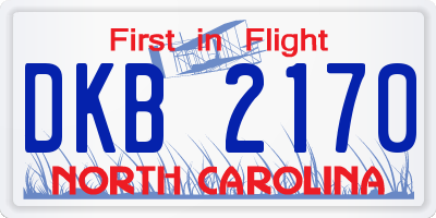 NC license plate DKB2170