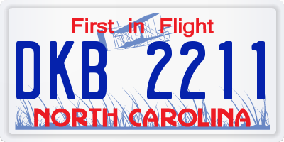 NC license plate DKB2211