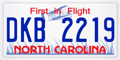 NC license plate DKB2219