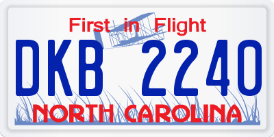 NC license plate DKB2240