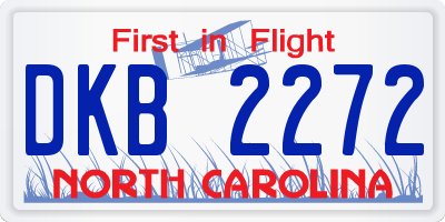 NC license plate DKB2272