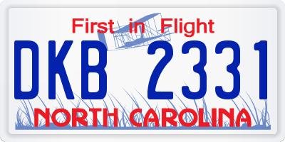 NC license plate DKB2331