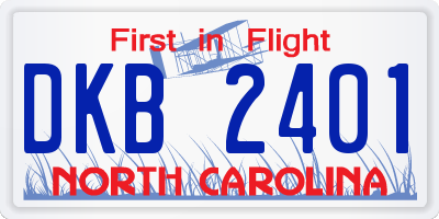 NC license plate DKB2401
