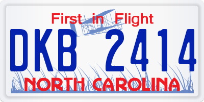 NC license plate DKB2414