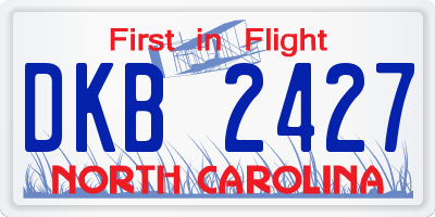 NC license plate DKB2427