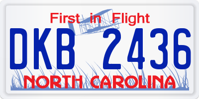 NC license plate DKB2436
