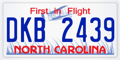 NC license plate DKB2439