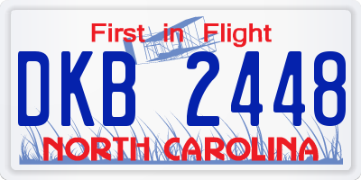 NC license plate DKB2448