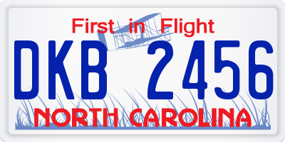 NC license plate DKB2456