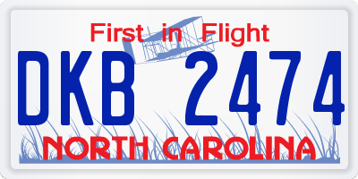 NC license plate DKB2474