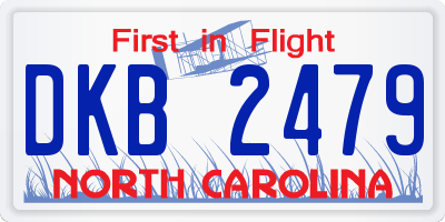 NC license plate DKB2479