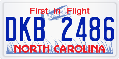 NC license plate DKB2486