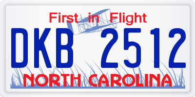 NC license plate DKB2512