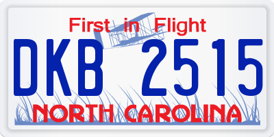 NC license plate DKB2515