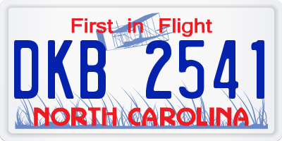 NC license plate DKB2541